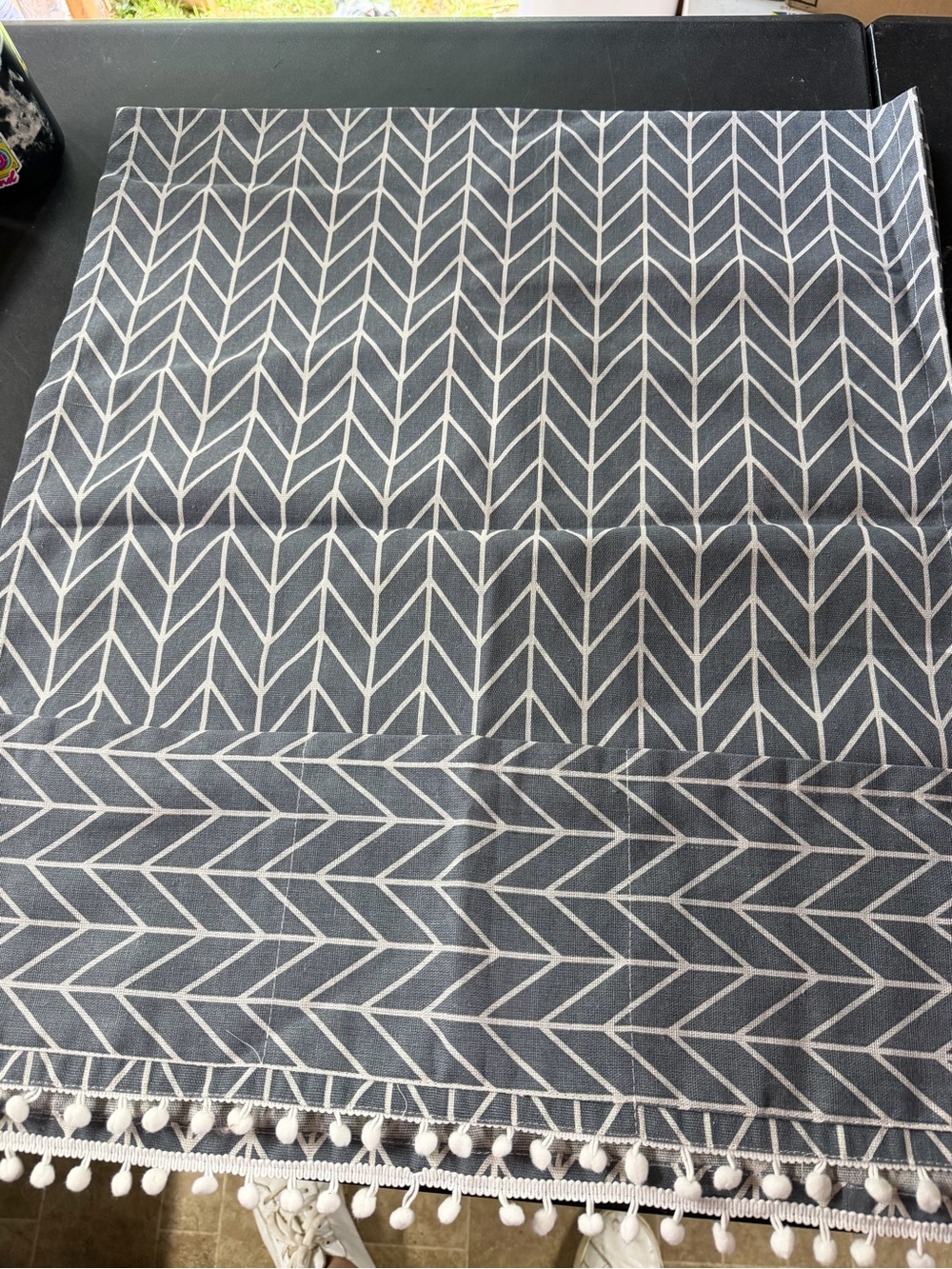 (Sale $5)Dustproof Washer and Dryer Cover Gray Chevron Pom Trim